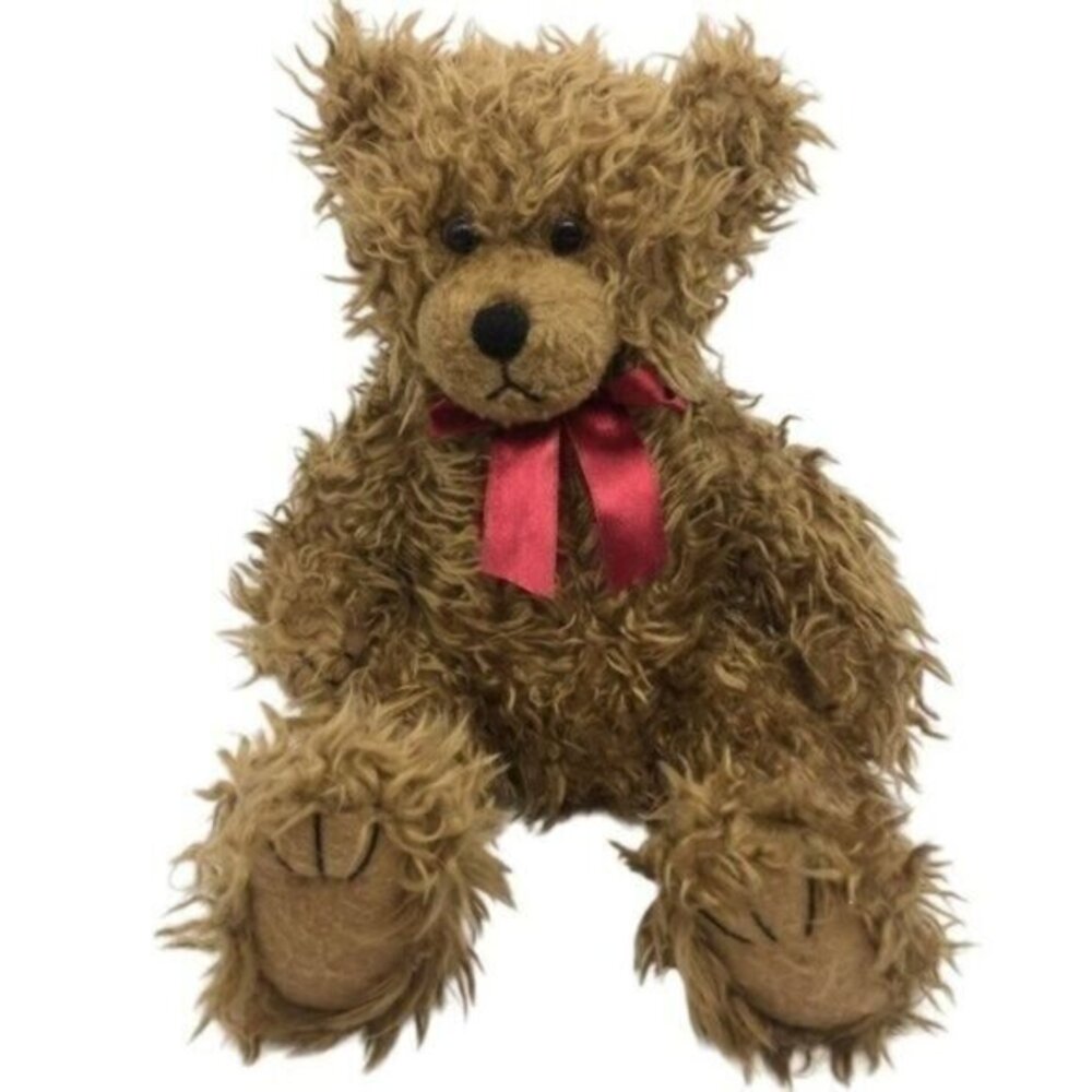First & Main Scraggles Long Hair Teddy Bear Stuffed Animal Plush Stuffie